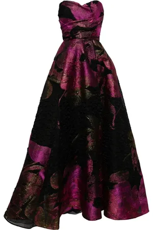 Amsale Strapless cloqu?? ball gown