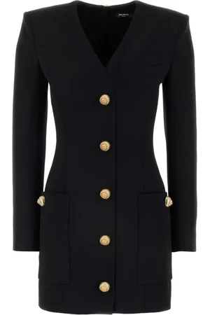 Balmain Embossed-button mini dress