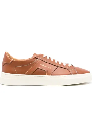 santoni Double Buckle leather sneakers