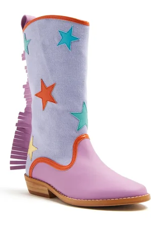 Stella McCartney Star-patch frayed boots