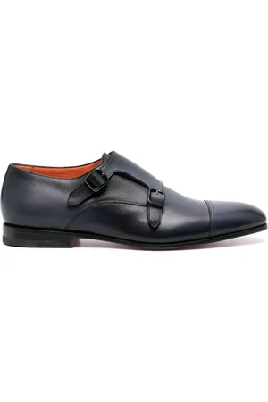 santoni Double-buckle leather shoes