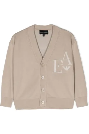 Emporio Armani Logo-jacquard button-up cardigan