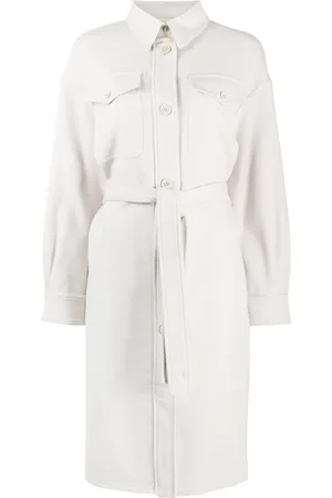 Brunello Cucinelli Belted denim coat