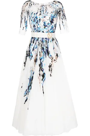 Saiid Kobeisy Bead-embellished tulle midi dress