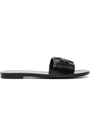 Tory Burch Ines logo-patch slides