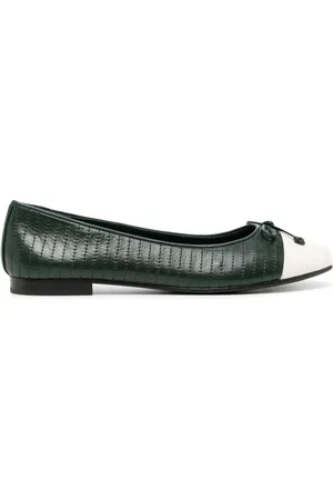 Tory Burch Double T-plaque leather ballerina shoes