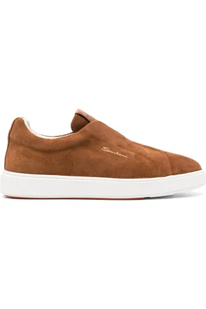 santoni Suede slip-on sneakers