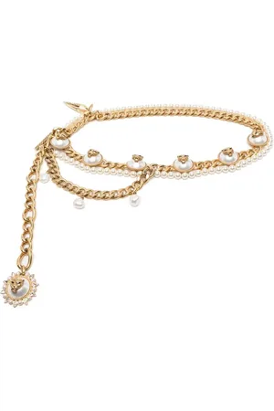 Roberto Cavalli Pearl-embellished tiger belt