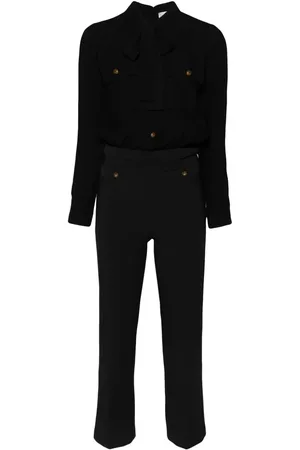 Elisabetta Franchi Scarf-detail crepe jumpsuit