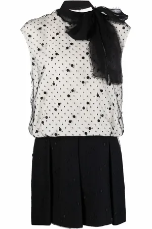VALENTINO GARAVANI Pussy-bow polka dot dress