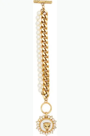 Roberto Cavalli Tiger-detail chain-link bracelet