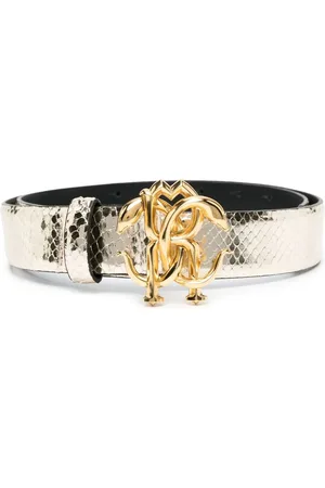 Roberto Cavalli Logo buckle leather belt