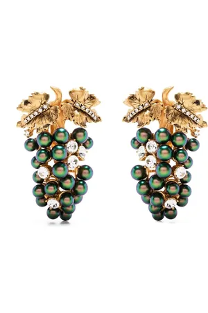 Roberto Cavalli Grape crystal-embellished earrings