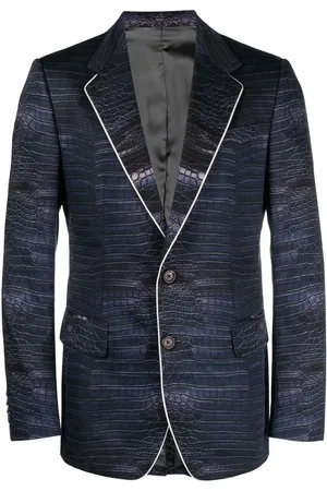 Roberto Cavalli Crocodile print single-breasted blazer