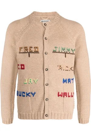BODE Patterned-intarsia crew-neck cardigan