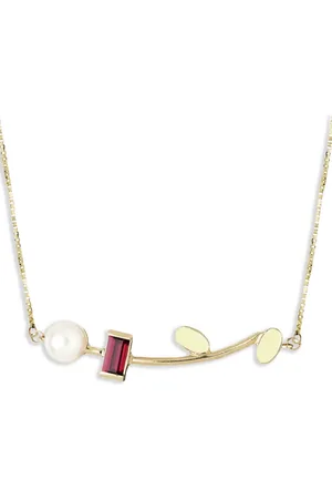 Aliita 18K yellow Petalos citrine and pearl necklace