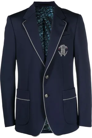 Roberto Cavalli Embroidered-monogram single breasted blazer