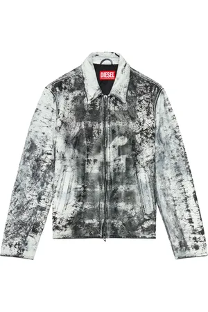 Diesel L-Pylon-A cracked-finish leather jacket