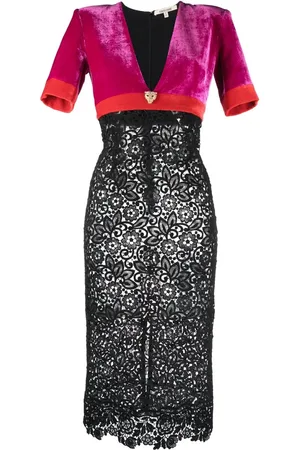 Roberto Cavalli Short-sleeved panelled midi dress