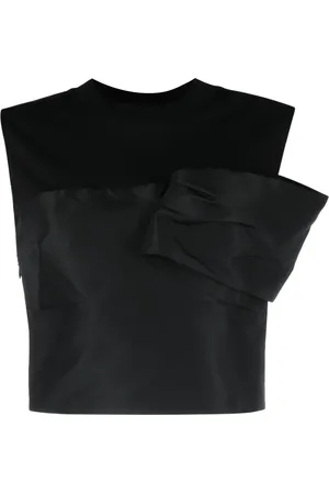 Alexander McQueen Cold-shoulder cotton top
