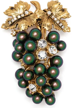 Roberto Cavalli Grape crystal-embellished brooch
