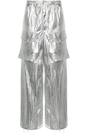 Maison Margiela Drawstring-fastening metallic trousers