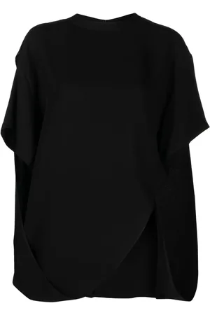 VALENTINO GARAVANI Drape-detail asymmetric T-shirt