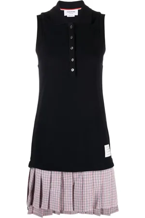 Thom Browne Pleated-skirt polo minidress