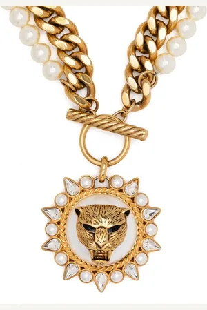Roberto Cavalli Tiger-detailed chain-link necklace