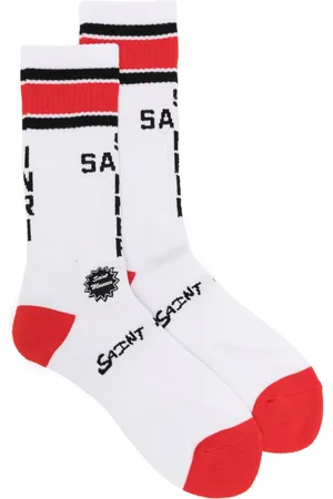 SAINT MXXXXXX Intarsia-knit logo socks