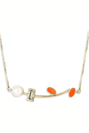 Aliita 18K yellow Petalos citrine and pearl necklace