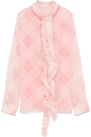 Burberry Check-pattern silk blouse
