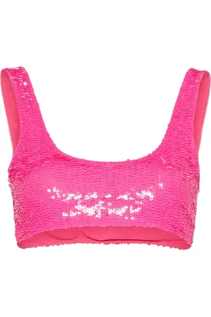 P.A.R.O.S.H. Sequin-embellished cropped top