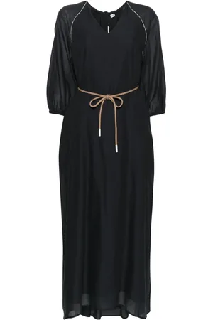 PESERICO SIGN Beaded-stripes shift maxi dress