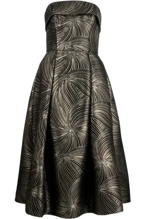 Amsale Fold-pleat midi dress
