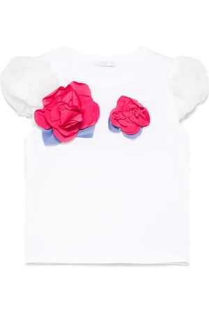MISS GRANT Floral-appliqué T-shirt