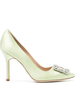 Manolo Blahnik 105mm Hangisi satin pumps