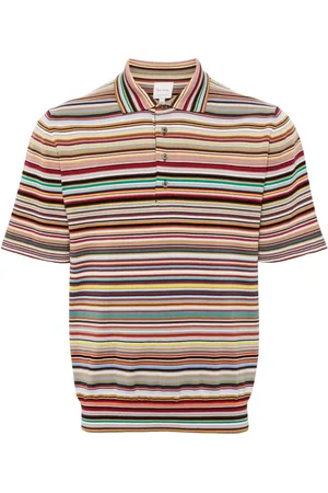 Paul Smith Rainbow stripe-pattern polo shirt