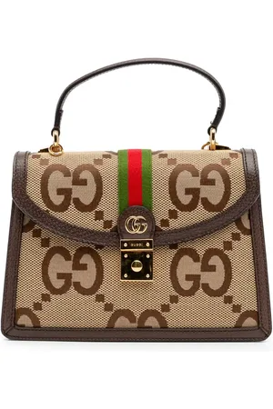 Gucci 2016-2024 Small Jumbo GG Canvas Web Ophidia Top Handle Flap satchel