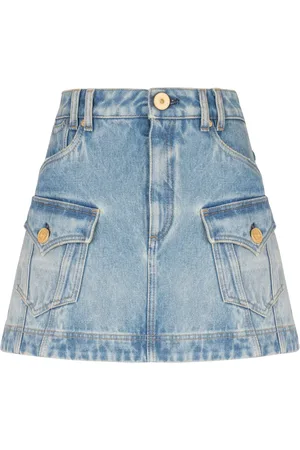 Balmain A-line denim miniskirt