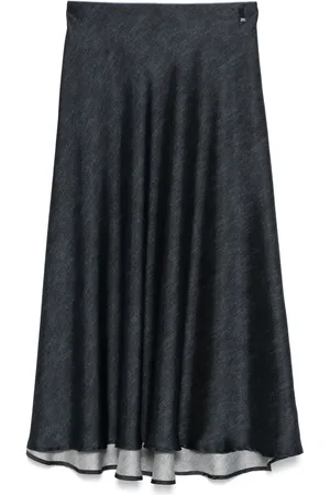 HERNO Denim-print midi skirt