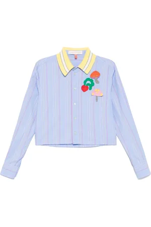 MIRA MIKATI Crochet-patches cropped shirt