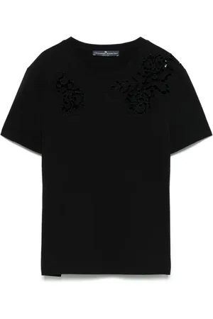ERMANNO SCERVINO Guipure lace-detail T-shirt