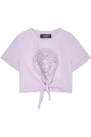 VERSACE Medusa crystal-embellished knotted T-Shirt