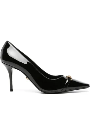 VERSACE Medusa logo-plaque 90mm leather pumps