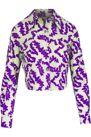 ODEEH Floral-print cropped shirt
