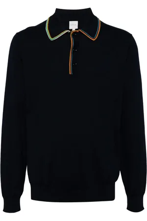 Paul Smith Stripe-trim knitted polo shirt