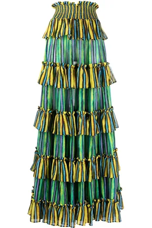 Roberto Cavalli High-waisted striped maxi skirt