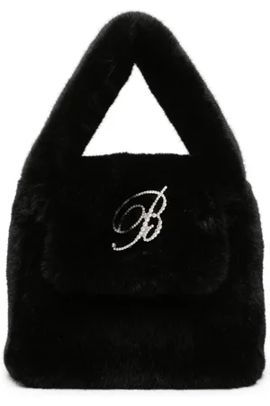 BLUMARINE Logo-lettering textured-finish tote bag