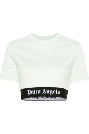 Palm Angels Logo-tape cropped T-shirt